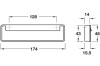 FOLD Inset Handle Zinc Alloy Fixing Centres 128 mm