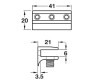 Shelf Support, Clamp Design, 24 mm, Screw Fixing for Glass Shelves