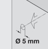 Shelf support for wood or glass, for plug fitting into drill hole  5 mm