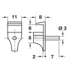 Shelf Support Plug in for  3 mm Hole for 5 mm Glass Shelves