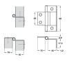 Cranked Flush Hinge 15 - 16 mm Door Thickness Steel