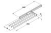 Towel Rail, aluminium unhanded, with 3 arms