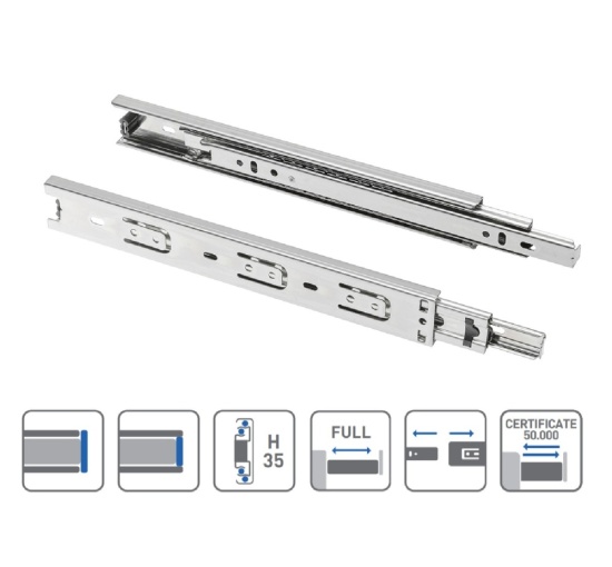 Ball Bearing Drawer Slide Runner for 35mm High